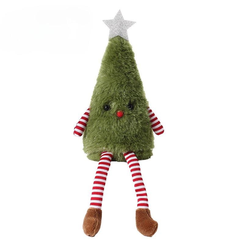 White Green Plush Christmas Tree Ornament Tree Top Star Xmas Tree Figurine Table Decor Christmas Home Decor  New  Gift