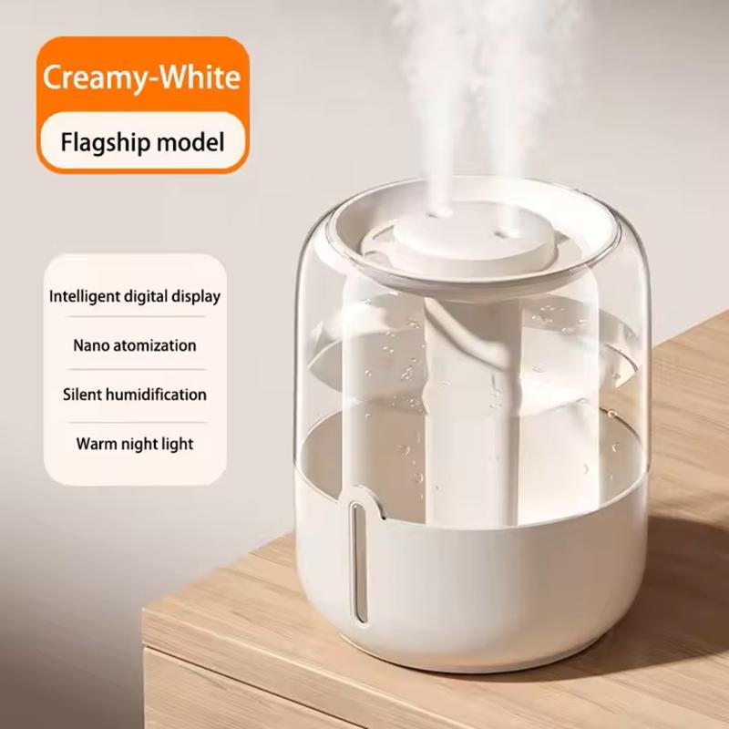

6.8L Large Capacity Humidifier USB Dual Mist For Home Dormitory Office Bedroom Desktop Night Light Mute Mist Maker Diffuser бежевый