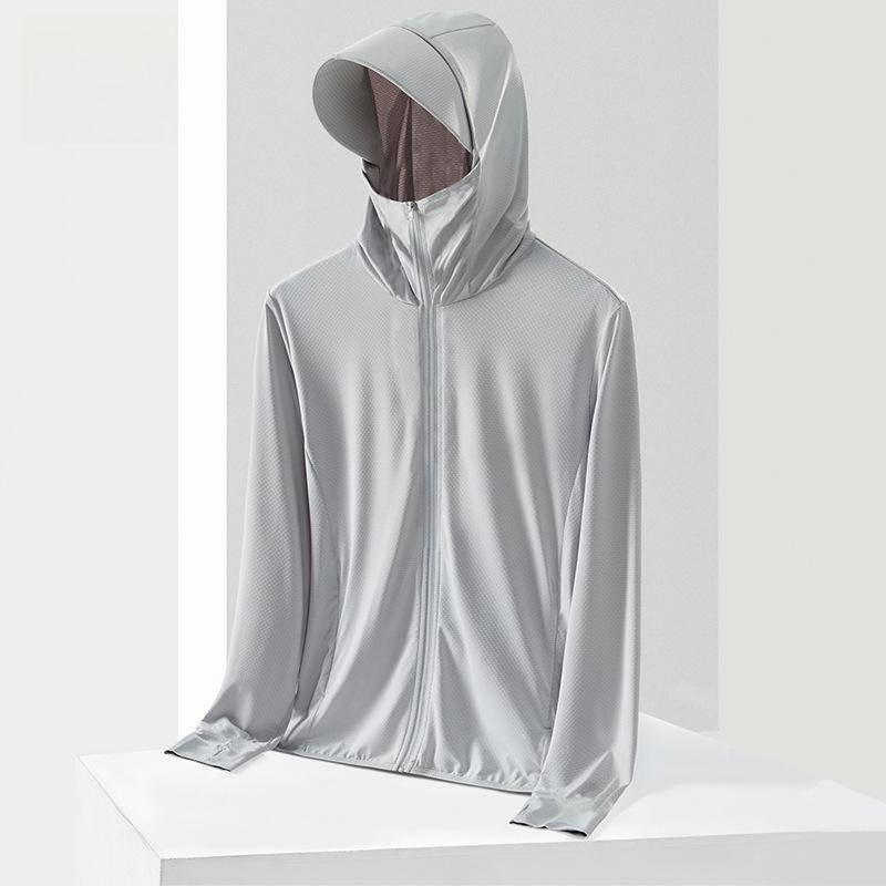 Unisex Ice Silk Sun Protection Jacket - Lightweight, Breathable Spring/Summer Wear for Students, Ideal for Fishing & Outdoor Activities.