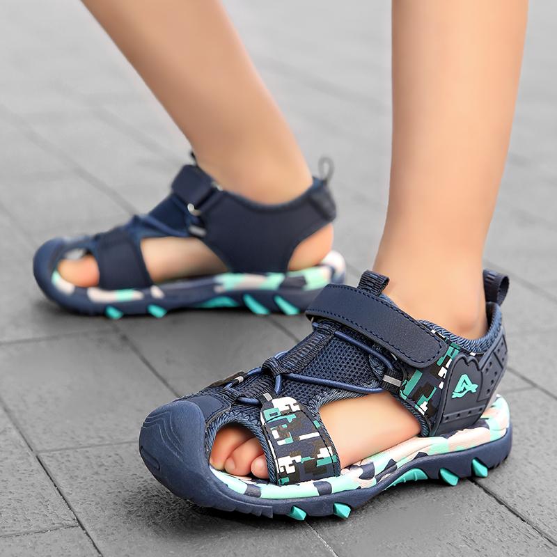 28-39 Kinder Sommer Plus Size Leichte und Modische Klettverschluss-Sandalen Strandschuhe Grundschulsandalen