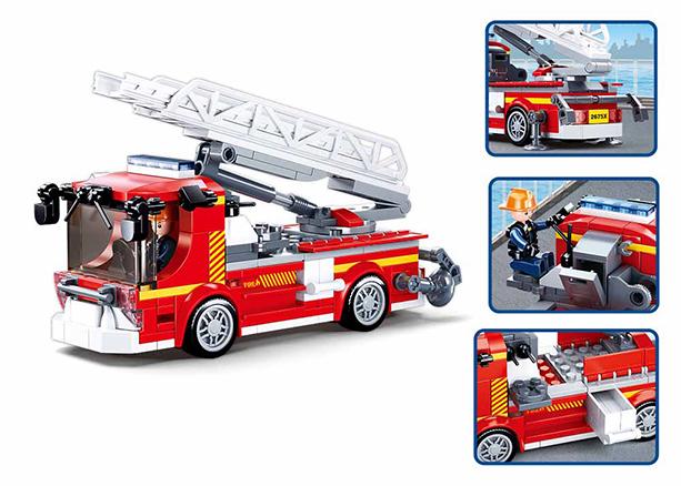 Klocki Sluban Fire Straż Pożarna Samochód Z Drabiną 343 - B0966