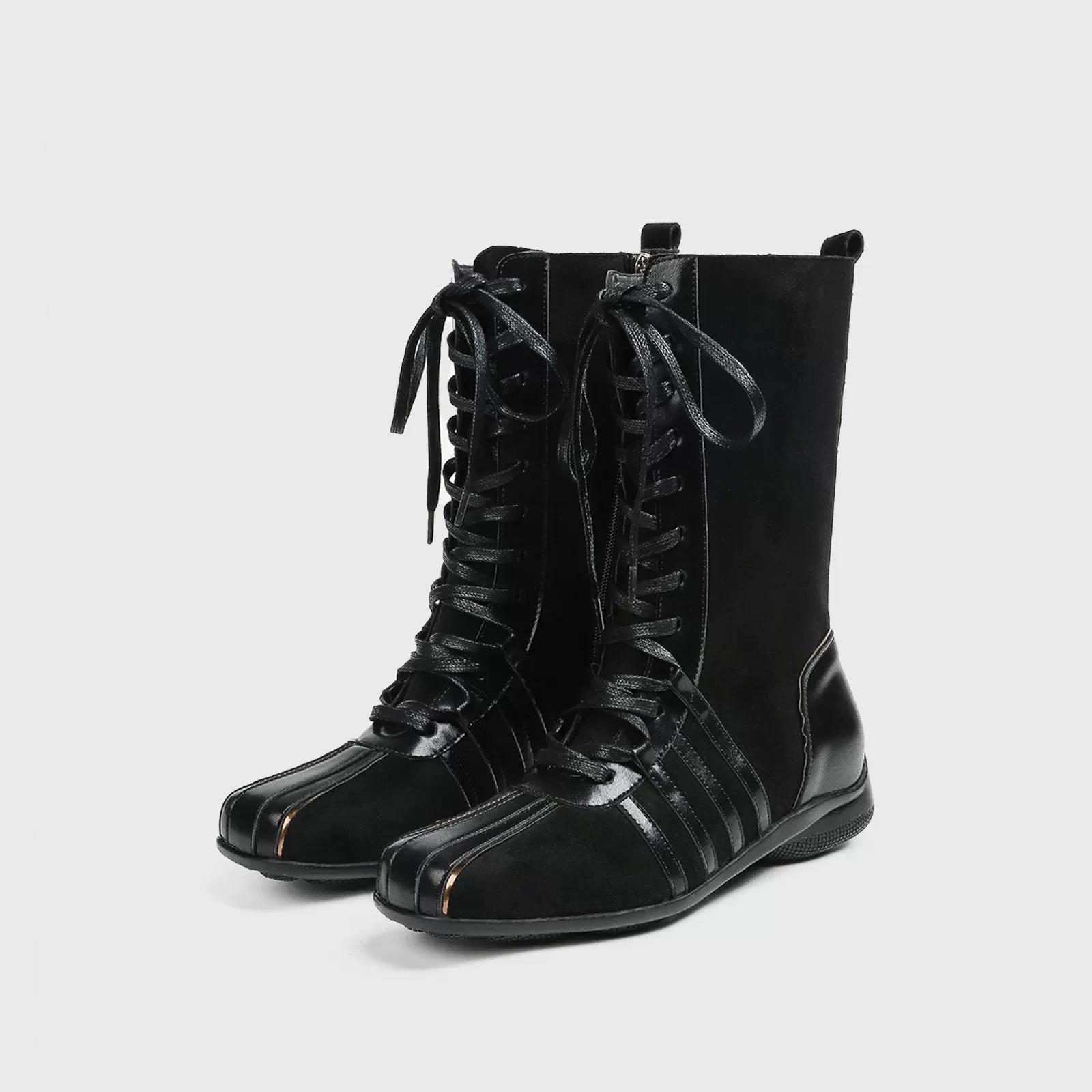 Vintage Brown Strap-On Ballet Boots Women`S