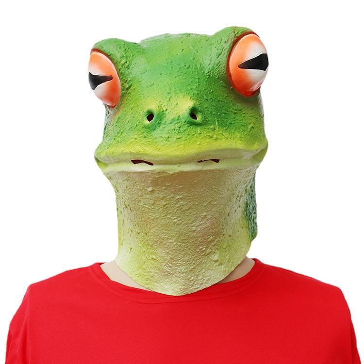 Halloween Latex Animal Frog Mask Easter Cosplay Props frogmask Headgear