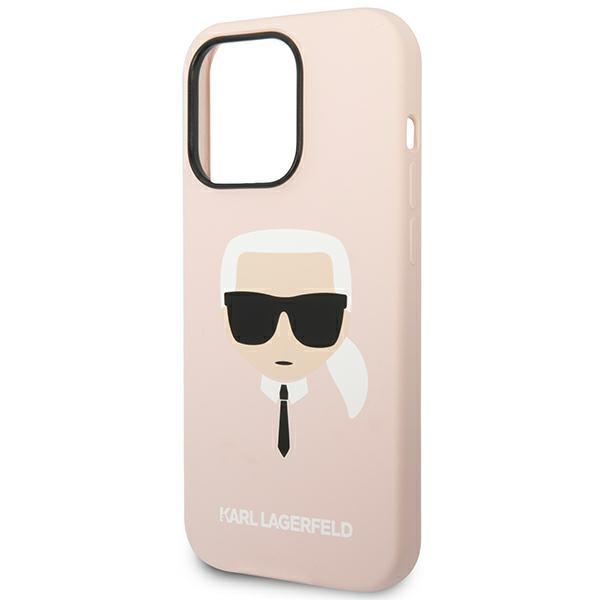 Etui do iPhone 14 Pro Karl Lagerfeld Silicone Karl`s Head Różowe