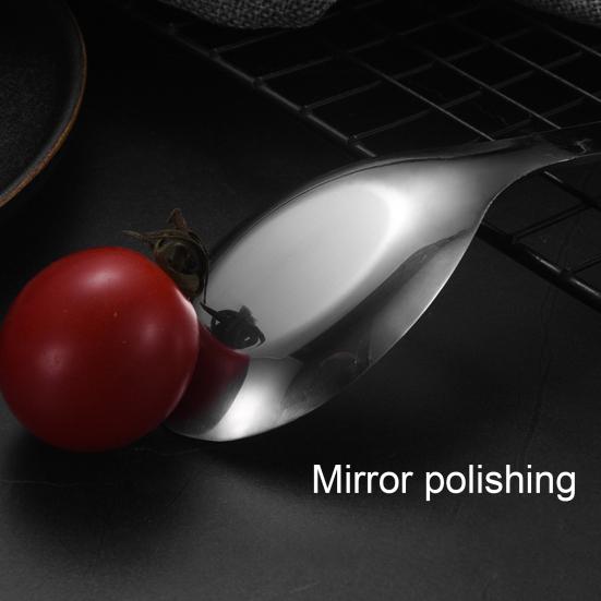 Stainless Steel Soup Spoon with Deep Head Mirror Polished Dessert Eating Spoon Heavy-Duty Tableware for Home Restaurant