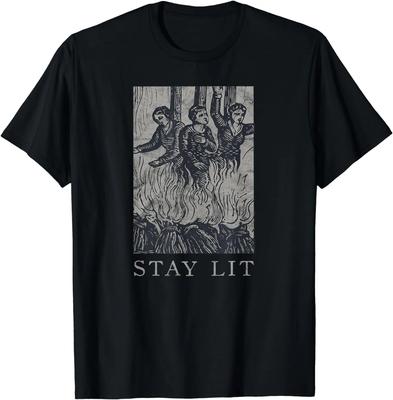 Occult Stay Lit Satan Devil Hell Unholy Antichrist Witch Short Sleeve T-Shirt Women Shirts for Women Gothic Y2k Top 50749