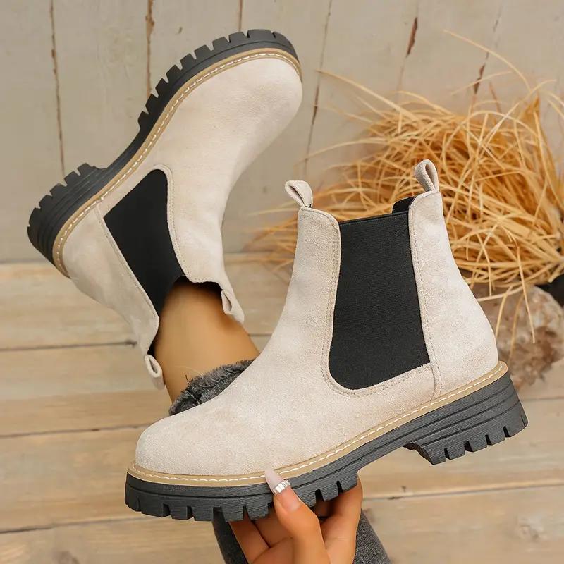 Winter Women Boots  New Outdoor Fashion Shoes Comfortable Thick Soled Chelsea Boots Women Casual Comfortable Women Shoes