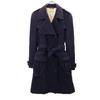 VETEMENTS CLASSIQUES Wool Blend Trench Coat 36 Navy Women Used