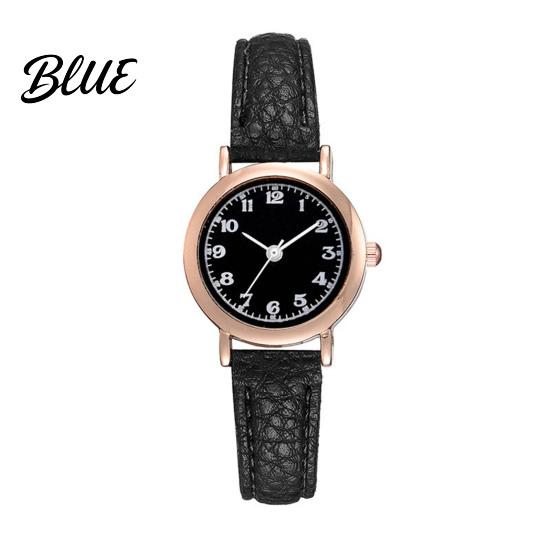 Lightweight Ladies Watch Women Round Dial with Faux Leather Strap