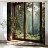 1 Piece Natural Forest Scenery Outside The Window Shower Curtain, Bathroom Decorative Shower Curtain,Home Curtain With Hooks