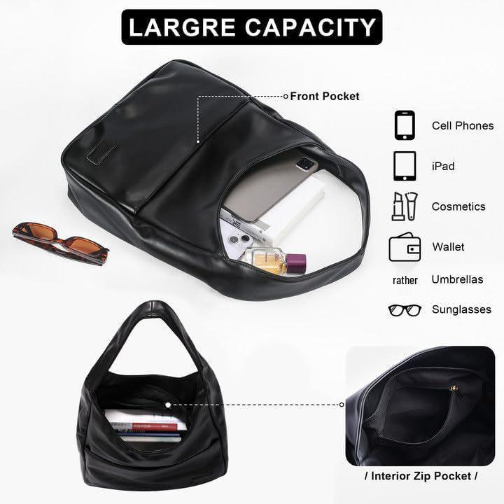 Large Capacity Soft Leather Tote - 2025 Spring/Summer Commuting & Versatile Single Shoulder Bag for College Women