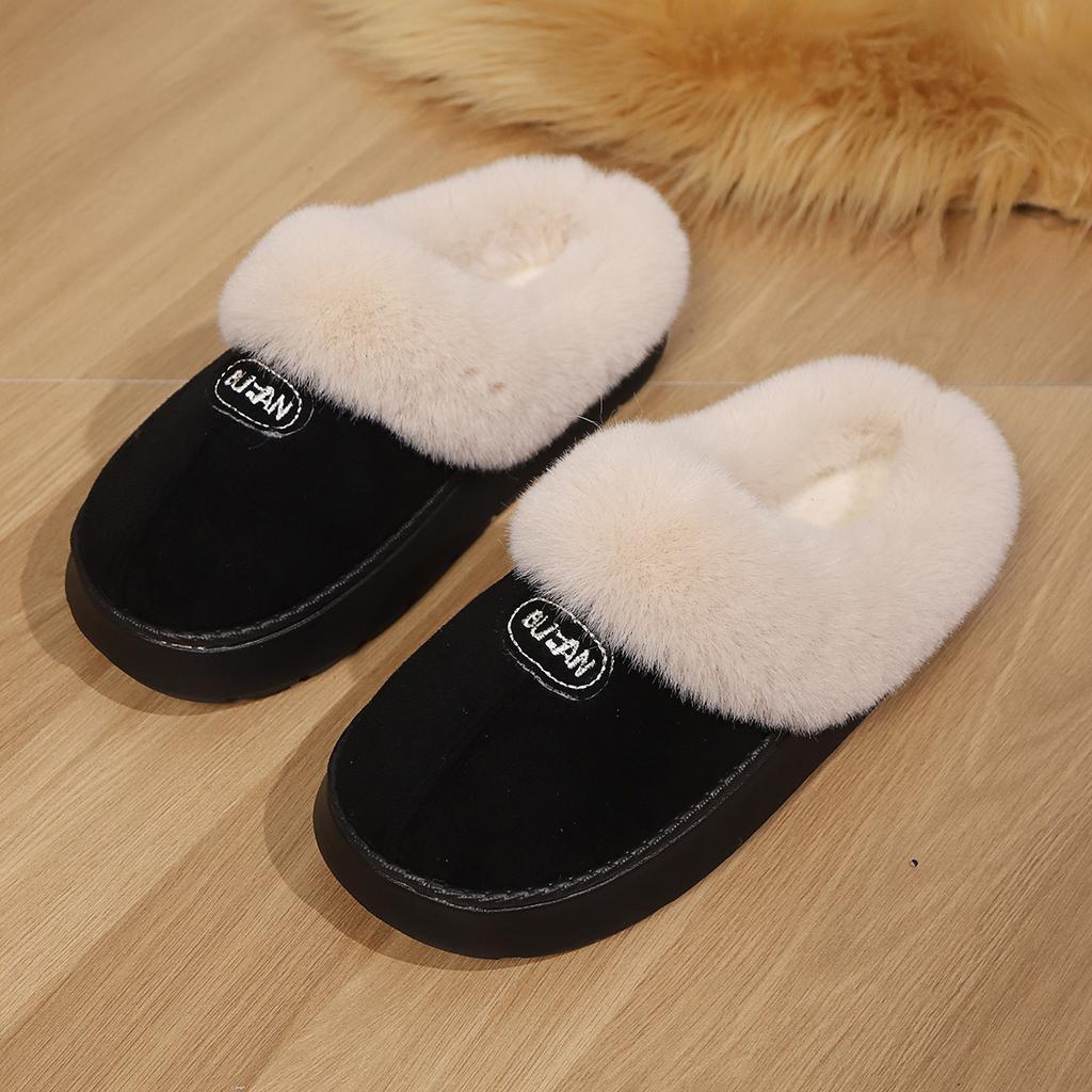 Ladies, Home, Cotton Slippers, Warm Shoes, Thick Shoes, Couple Shoes, Half Pack Heels, Casual Shoes