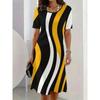 Summer Women's 3D Printed Short-sleeve Dress Is Fashionable, Versatile, Trendy, Breathable, and Casual