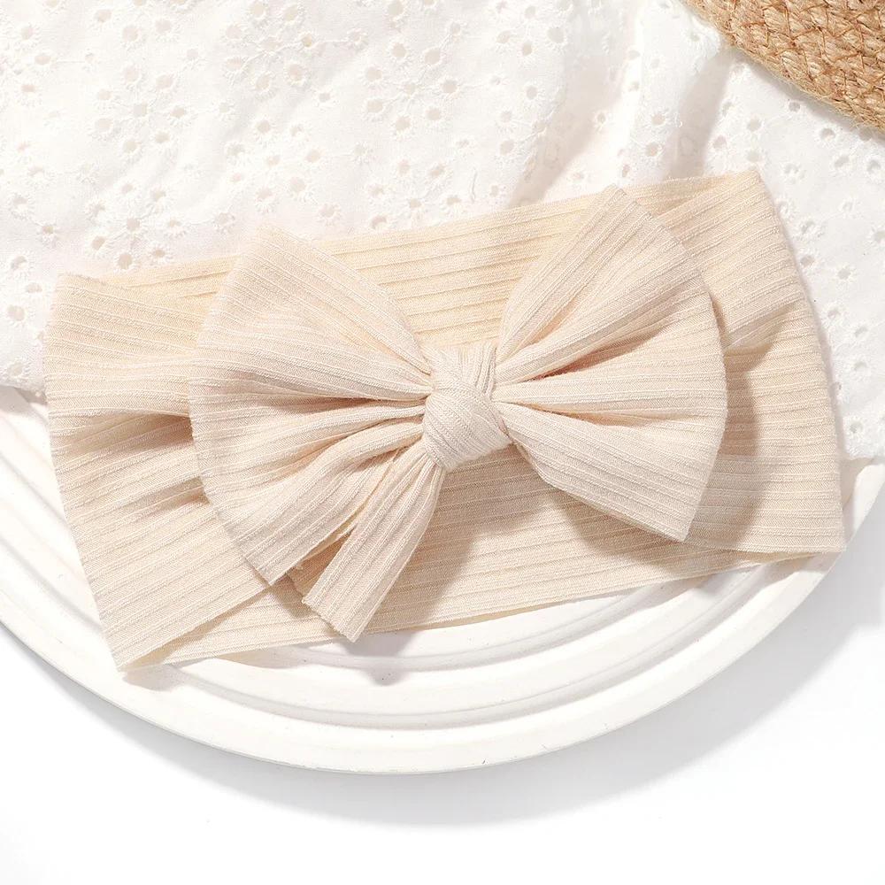 48colors Newborn Baby Headband Girls Elastic Knit Children Turban Baby Bows Soft Nylon Kids Headwear Toddler Hair Accessories