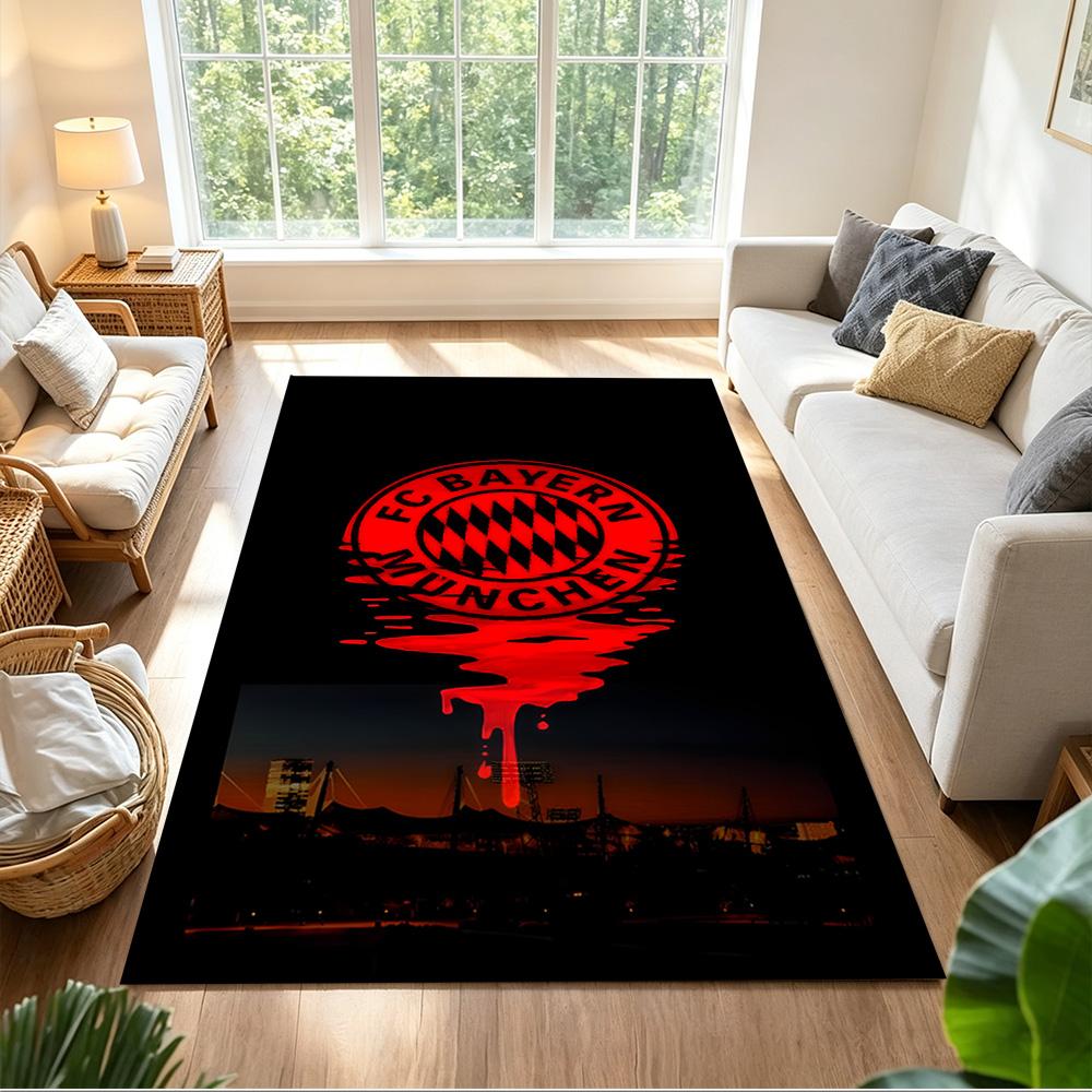 Bayern Munich Football Glory Cleanable Rug Soft Plush Non-slip Bottom Living Room Essential Fashionable Home Decor Housewarming Gift Idea