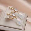 Shiny New Imitation Trendy White Pearl Drop Earrings For Women Fashion Zircon Earring Jewelry Party Accessories