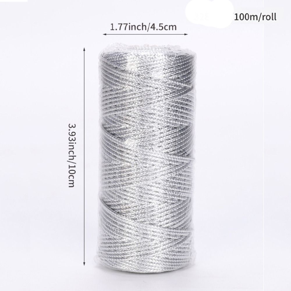 1.5mm Christmas Gift Packaging String Thread Cord DIY Bracelet Gold Silver Cord Home Decor 100m Rope Jewelry Making Lanyard