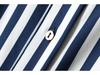 2024 Summer Women's Casual Striped Midi Belt Shirt Dress