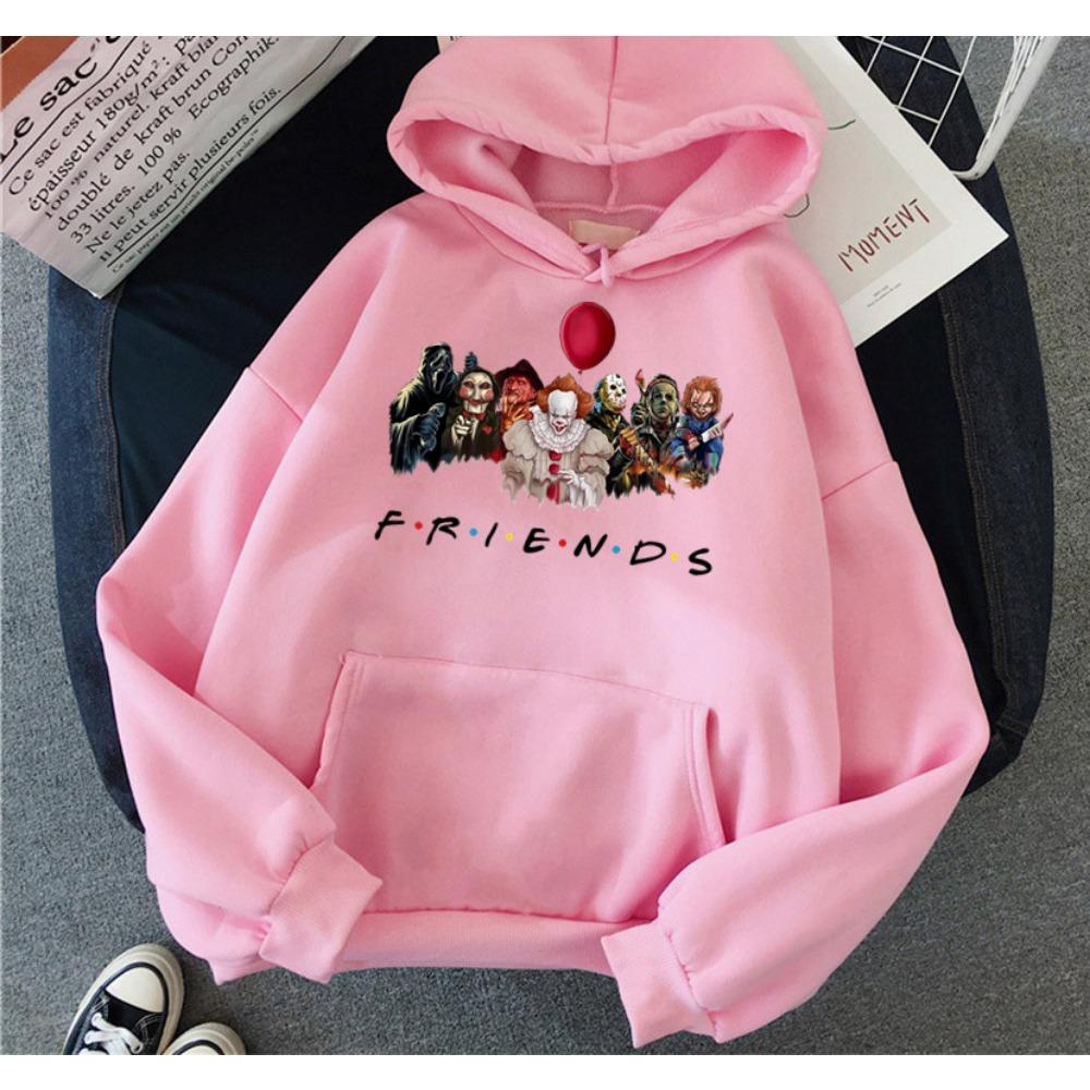 Women Hoodies Japanese Anime Demon Friend Print Hip Hop Woman Casual Pullover Unisex Streetwear Male Y2K Clothes Hoody