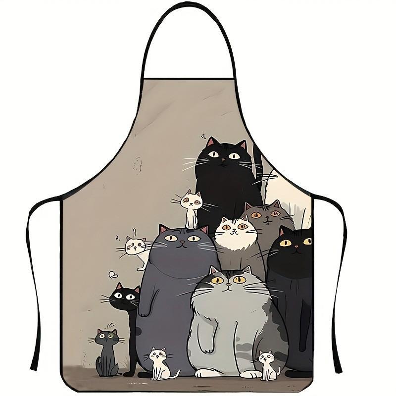 Nosleeve Waterproof Apron For Kitchen And Grilling With Colorful Abstract Design