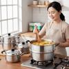 5 szt. z pokrywką Amerykańskie garnki do gotowania na parze Stal nierdzewna Pogłębiony garnek do zupy Zestaw garnków do gotowania na parze Dusić kurczaka