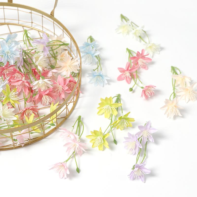 5/10/20PCs 12cm Silk Artificial Flowers 3Forks Bouquet Daisy for Home Room Wedding Decorations DIY Craft Garland Accessories