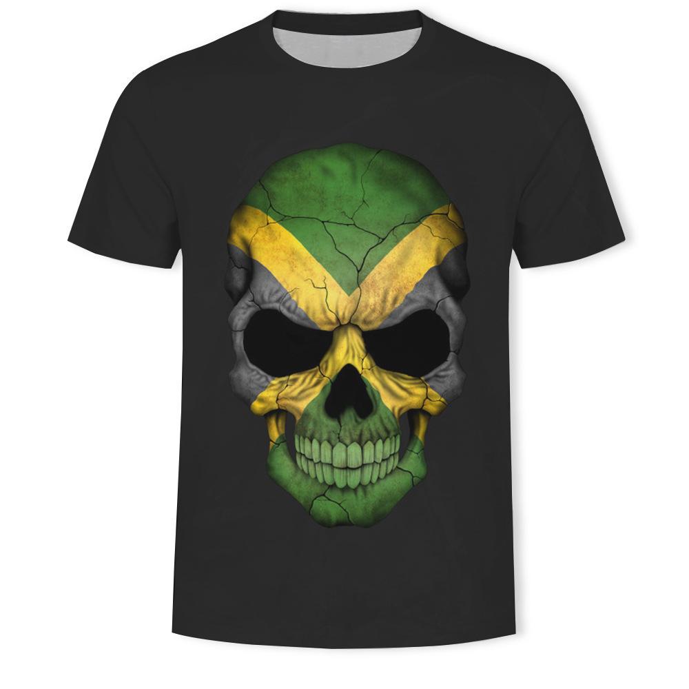 Sommer Rundhals 3D Schädel Print Top Modische Lässige Kurzarm Herren T-Shirts