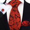 Cozy Up Three-piece Set Paisley Fashion Business Men's Tie Includes Tie Cufflinks Handkerchief