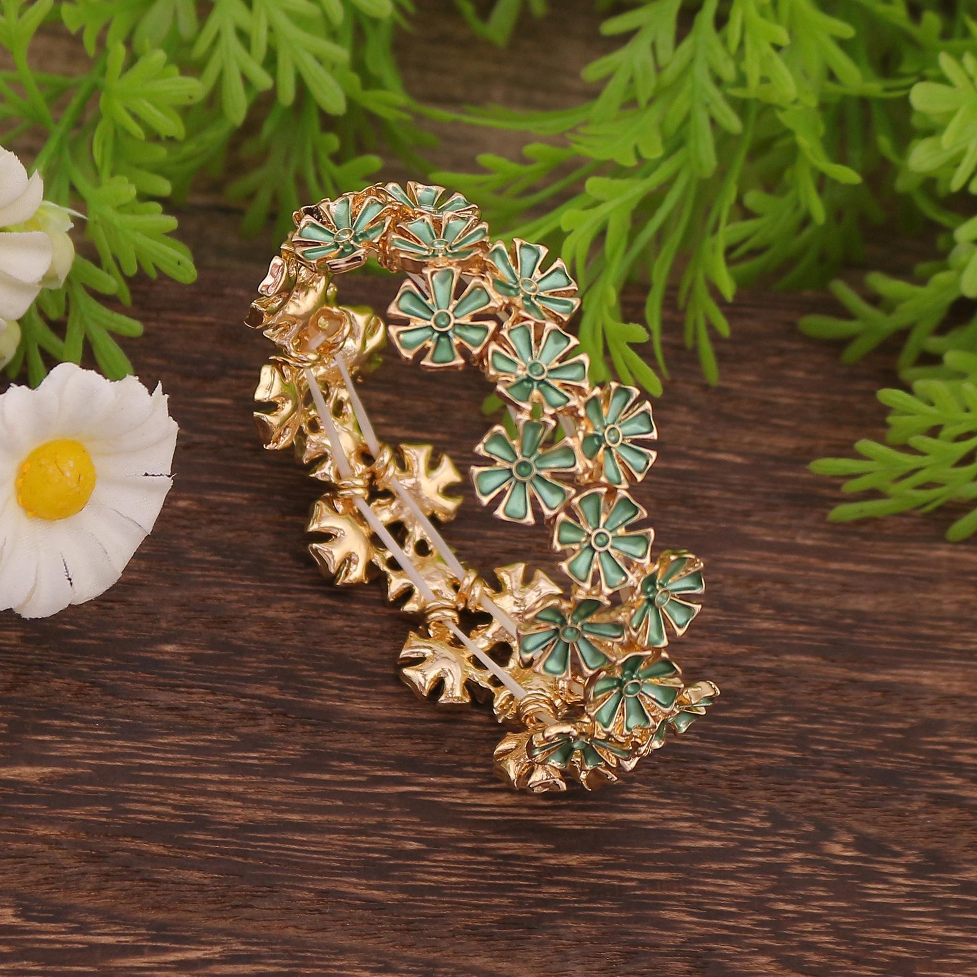 

Новый цвет масло геометрический цветок эластичный браслет, маленький свежий и простой цветок женский универсальный браслет