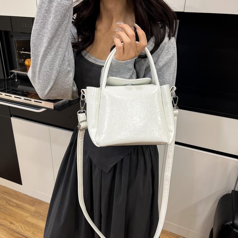 Vegetable basket bag New simple and fashionable portable shoulder bag Solid color casual messenger bag Small square bag