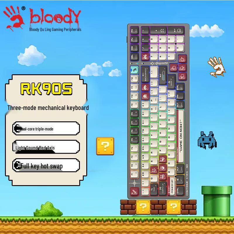 

A4TECH 98-Key Triple-Mode Hot-Swappable Mechanical Gaming Keyboard