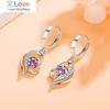 New 925 Sterling Silver Women Earrings Pendant Fashion Luxury Heart -Shaped Micro -Inlaid Zircon A Pair Earrings Jewelry Gift