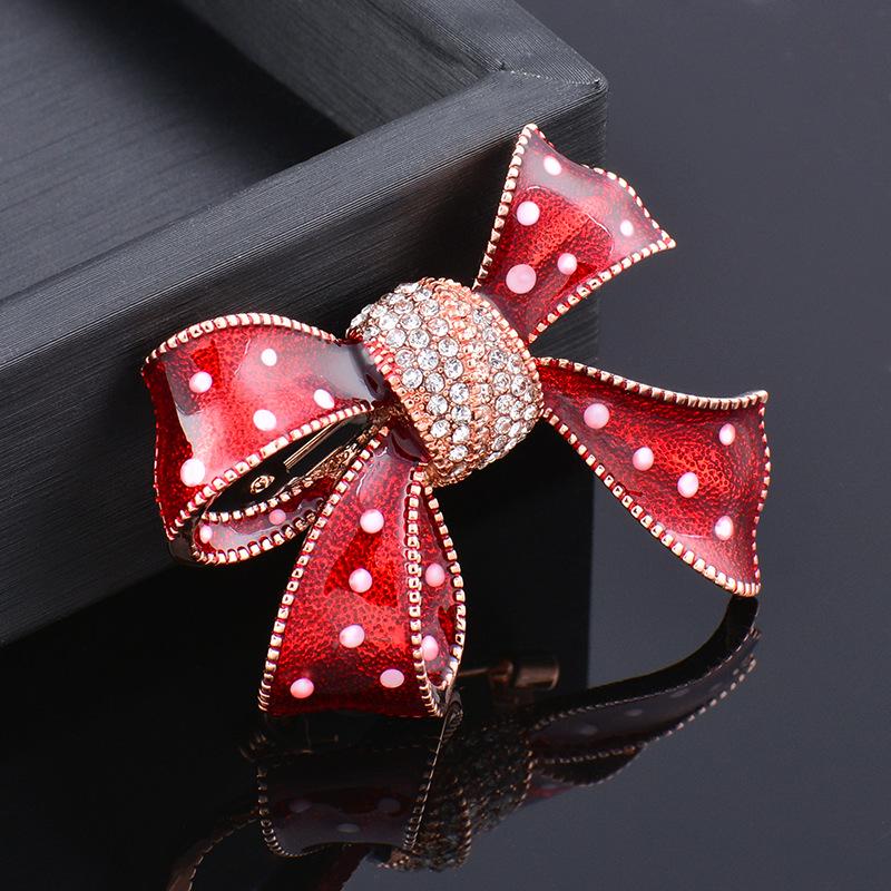 Korean Alloy Bow Brooch: Elegant Adult Clothing Pin for Evening Dresses