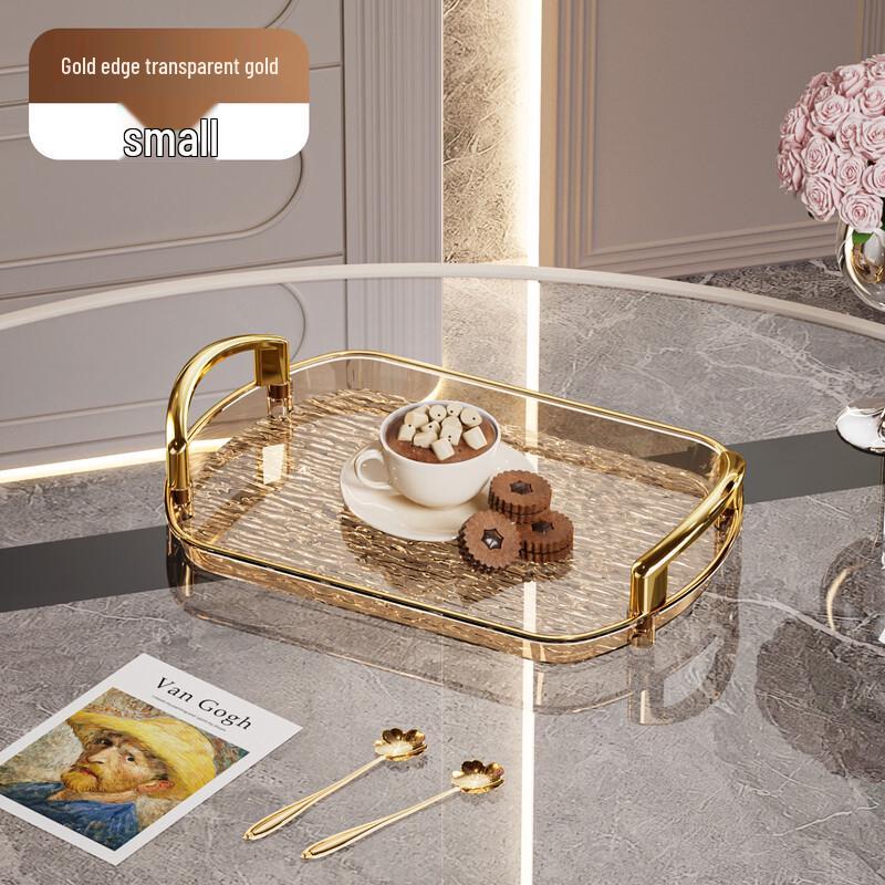 HA Light Luxury Plastic Serving Tray with Handles
