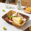 Handwoven Rattan Basket Multi-purpose Storage Tray New Wicker Basket  For Kitchen Organizer