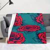 Rose flower-themed pattern Flannel printed blanket suitable for all seasons suitable for living room office sofa and travel