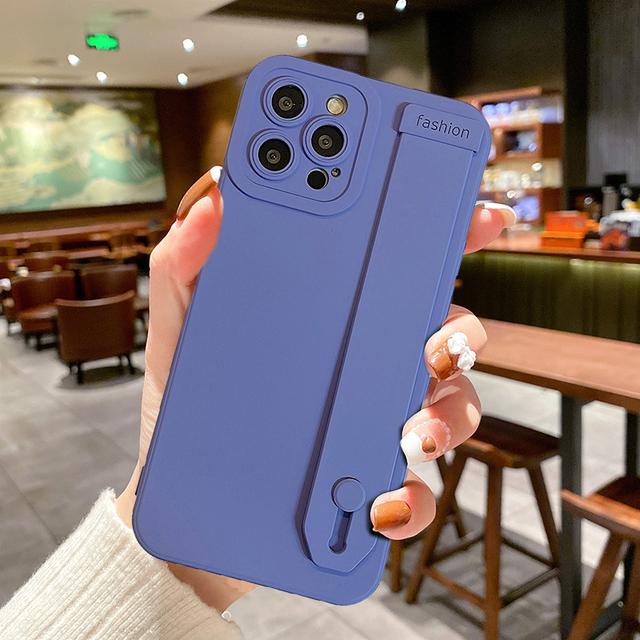 Wristband Silicone Lens Protection Phone Case For Iphone 13 11 12 Pro Max Xs Max X Xr 7 8 Plus Soft Shockproof Bumper Back Cover