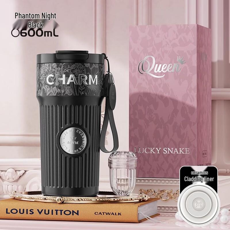 

Shangqi Large Portable Ceramic Coated Coffee Thermos with Straw