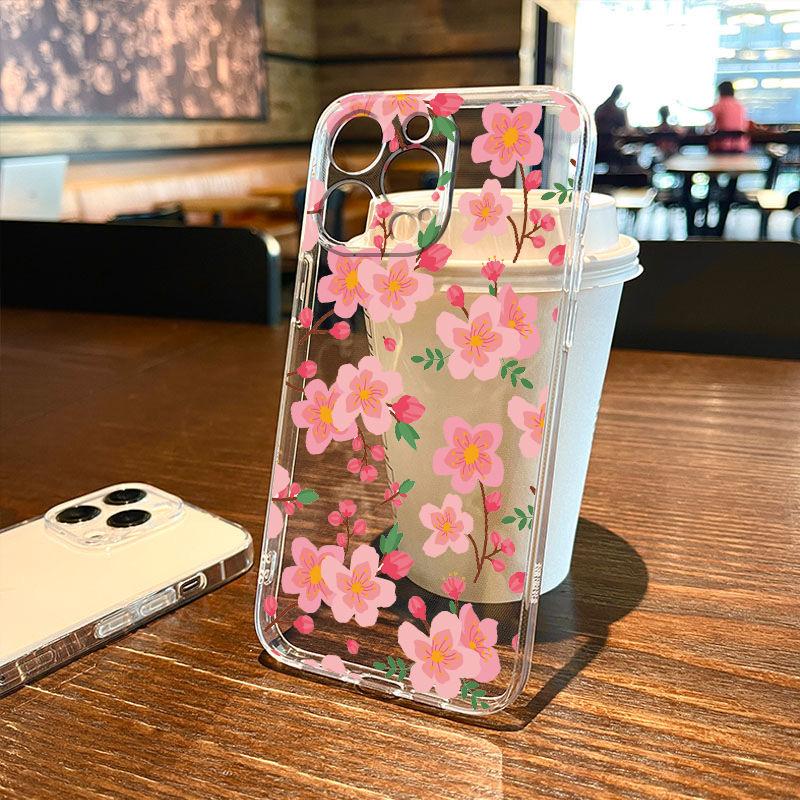 Květinové pouzdro pro Samsung S24 Ultra Fundas Samsung Galaxy S23 Ultra S20 S21 FE S22 Plus S21FE S23FE silikonový průhledný kryt