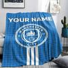 Custom Name,Man City Printed Flannel Blanket, Soft Throw for Bedroom Sofa, Washable, Christmas Present, Great Gift.
