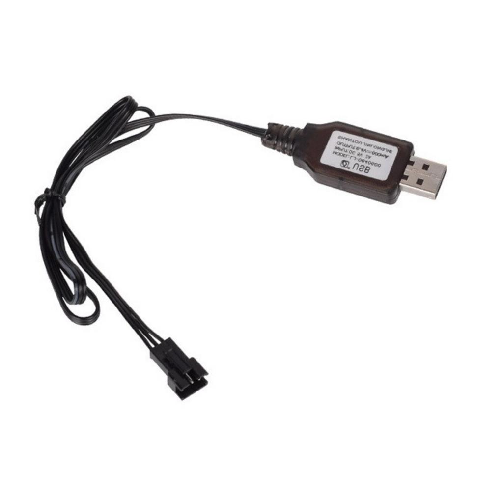 Advanced 6.4V Charger SM3P 600mA Battery Charging Cord with Safe Protections for Engineering Vehicle, Toy Car Black