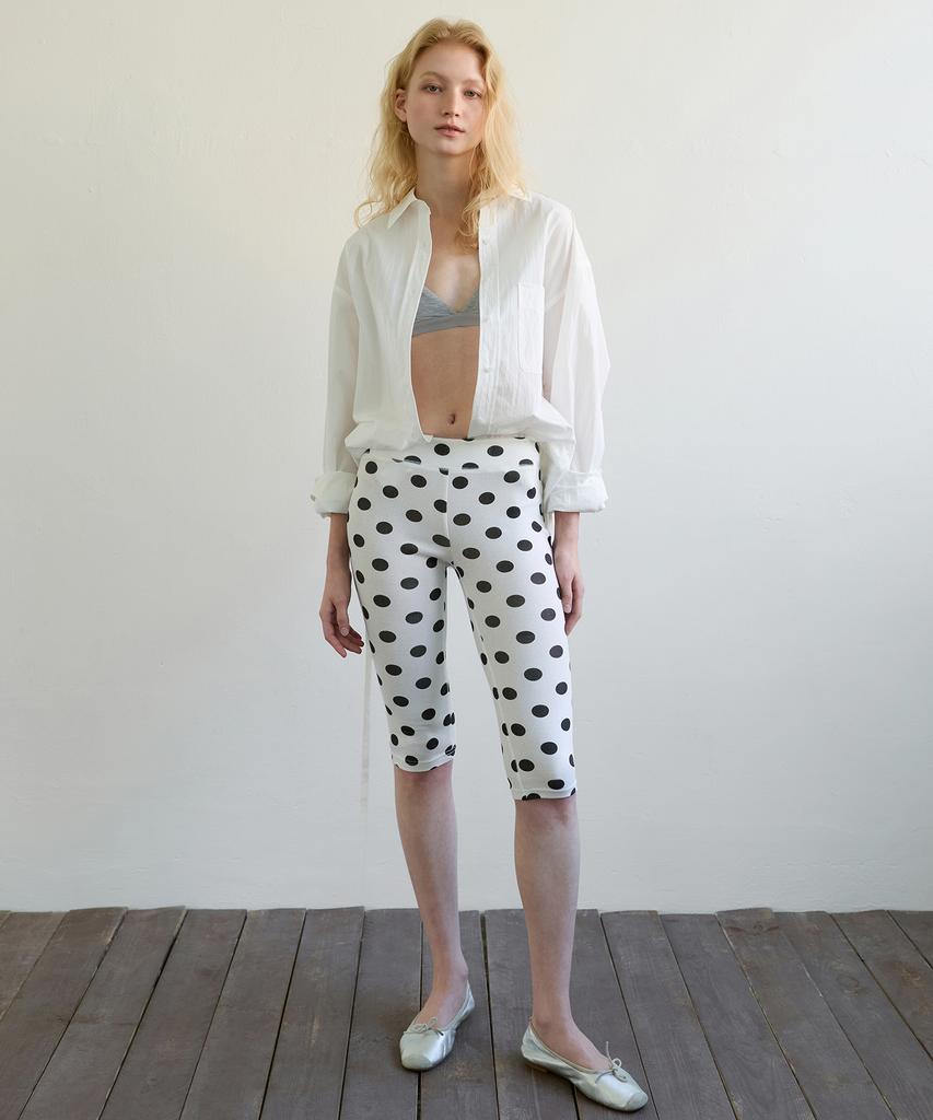 Aobteu Capri Ribbed Leggings - Dot