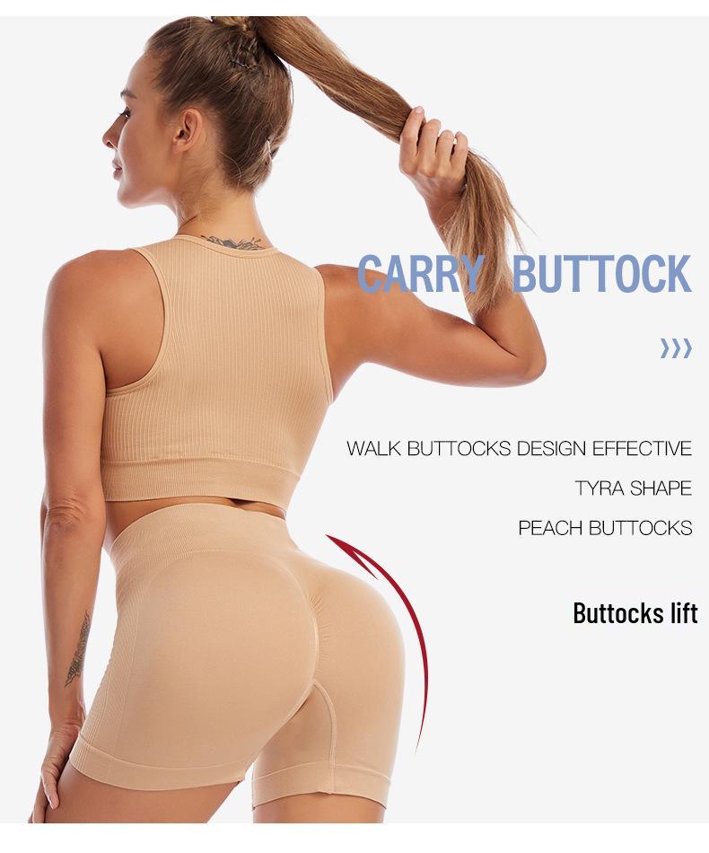 Women's Cross-Border Yoga Suit: Shockproof Sports Bra, Sexy Deep U Vest, and Fitness Running Shorts Set