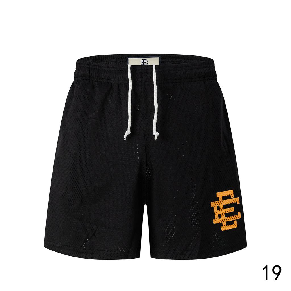 EES-16 Heren Mesh Basketbalbroek, Zwart Ademend Zomer Street Beach Boardshorts