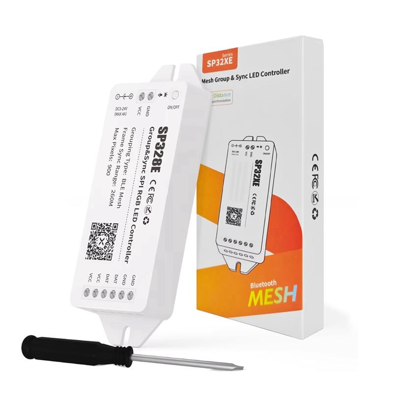 AD23-SP328E MESH Group SPI RGB LED Controller Wireless Signal Amplifier RGB Dimmer Mesh Bluetooth APP Signal Synchronization