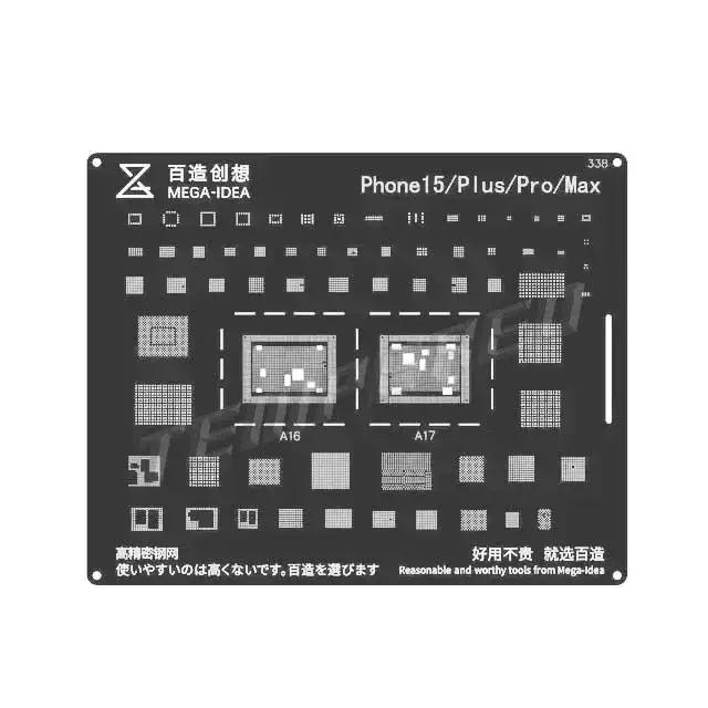 QIANLI MEGA-IDEA Black BGA Reballing Stencil Multifunction Universal Net for iPhone 6-17 Pro Max Planting Tin Steel Mesh Tools