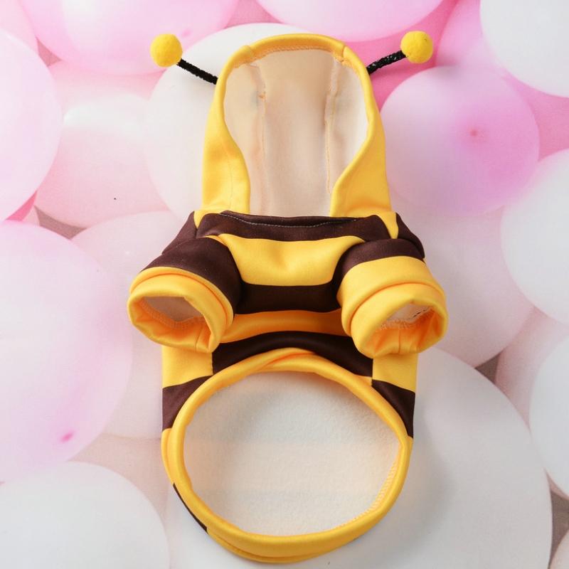 

1PC Dog Clothes Autumn/Winter Schnatzer Teddy Small Puppy Cat Pet Clothes Hoodie Bees Turn Into Party Supplies S жёлтый