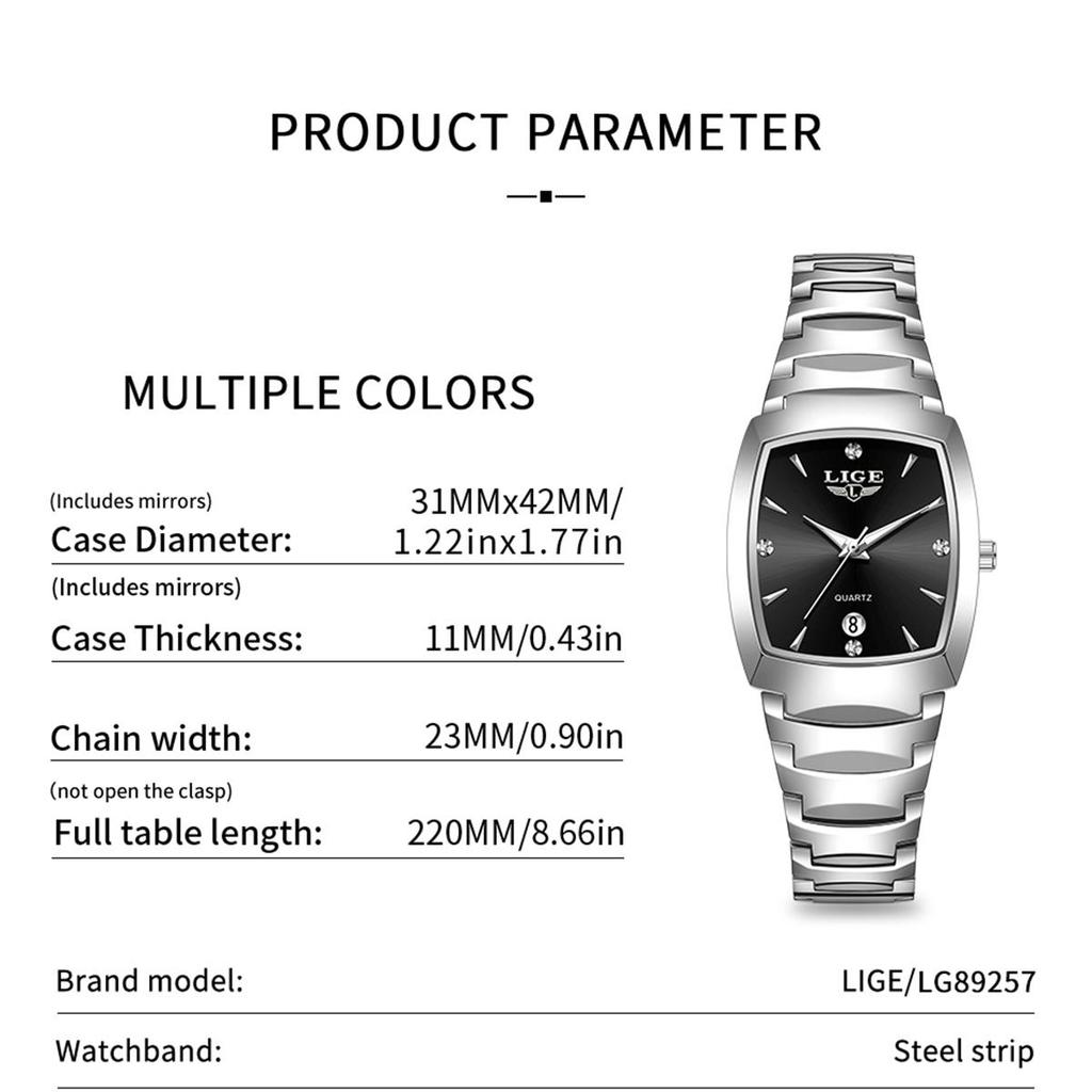 LIGE New Ladies Watch Luxury  Stainless Steel Waterproof Women Watches Creative Fashion Original Elegant Quartz Wristwatch Gift