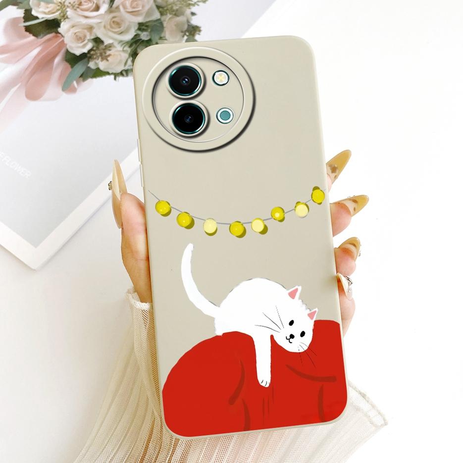 For Vivo Y38 5G Case Vivo Y58 V2355 Cute Cat Duck Cartoon Cover Soft TPU Matte Phone Case For Vivo Y38 Y 58 VivoY38 VivoY58 Bags
