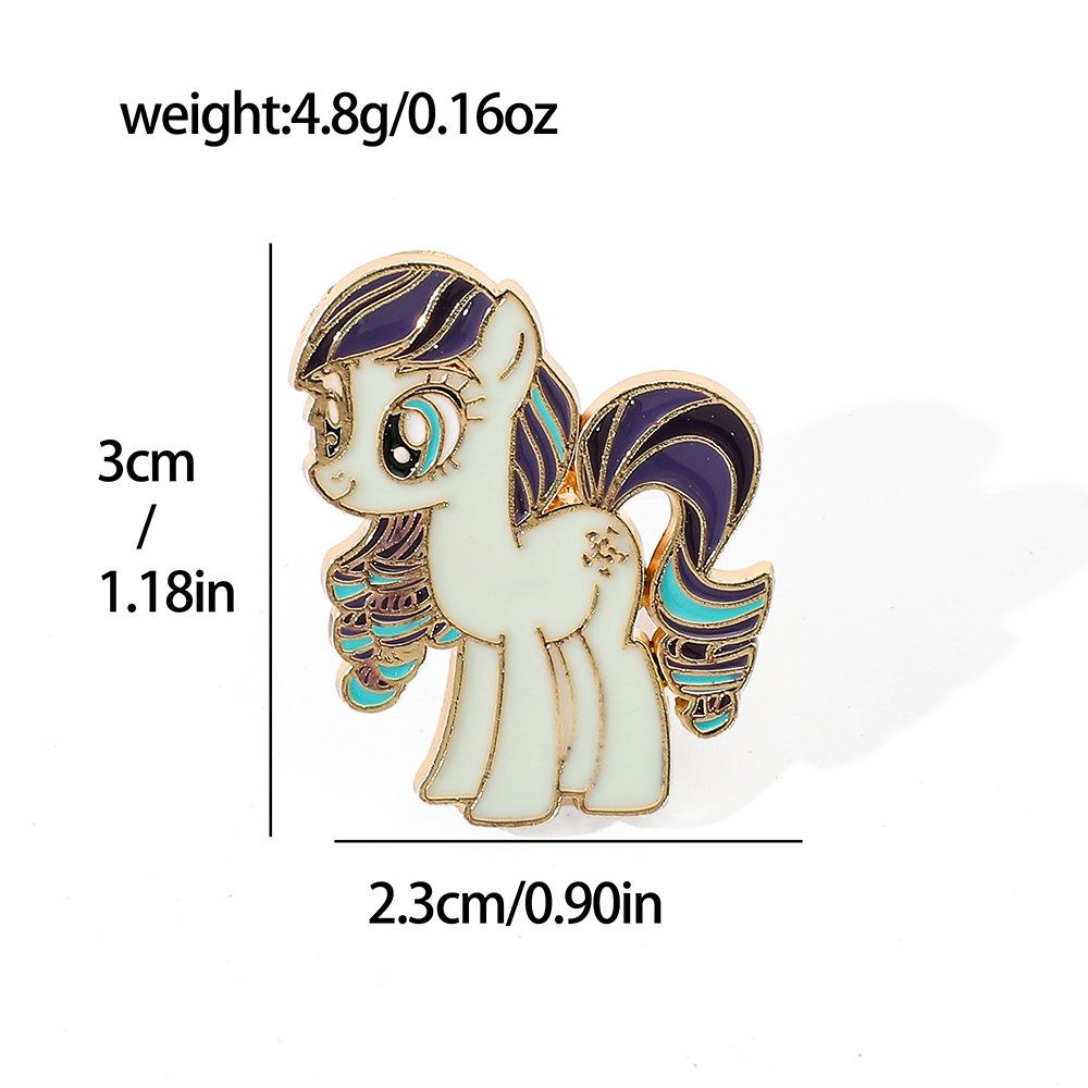 Europäische und amerikanische Charaktere, Metallabzeichen, Pony, Baoli-Legierungsbrosche, Einhorn-Pony-Form, Anstecknadel-Zubehör